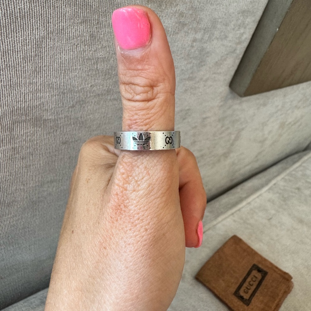 Gucci x Adidas Silver Ring size 20 US 9 - Picture 3 of 7